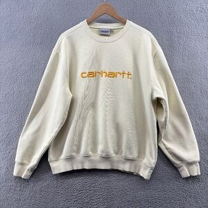 Carhartt WIP Carhartt Sweat Crewneck Embroidered Logo Pale Yellow Size L